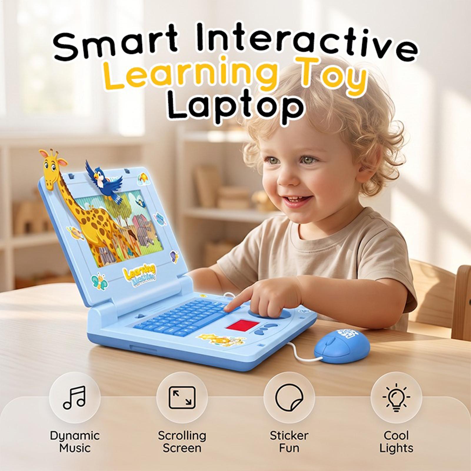 Kids Educational Computer - Kids Laptop Toy Interactive Pretend Play