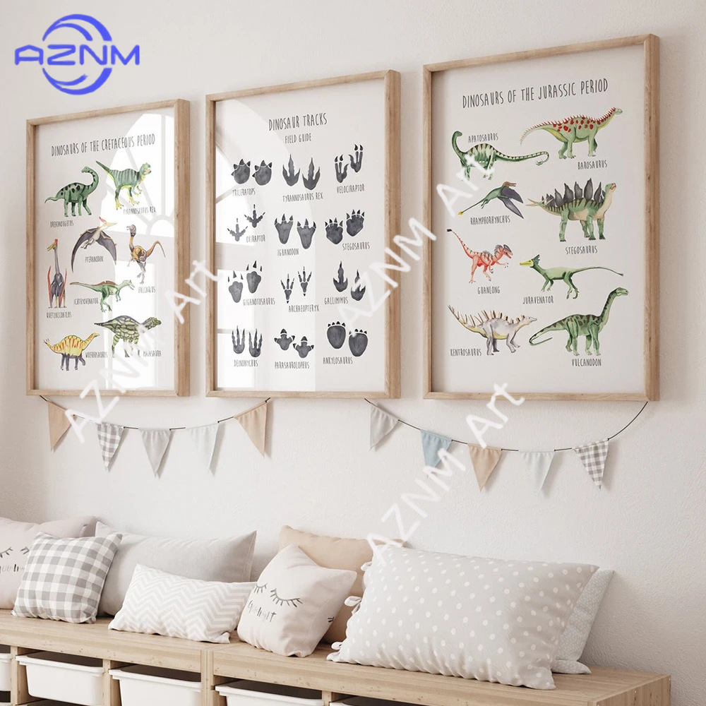 1/3PCS ，The cartoon dinosaur s - Kids Educational Posters recension och pris