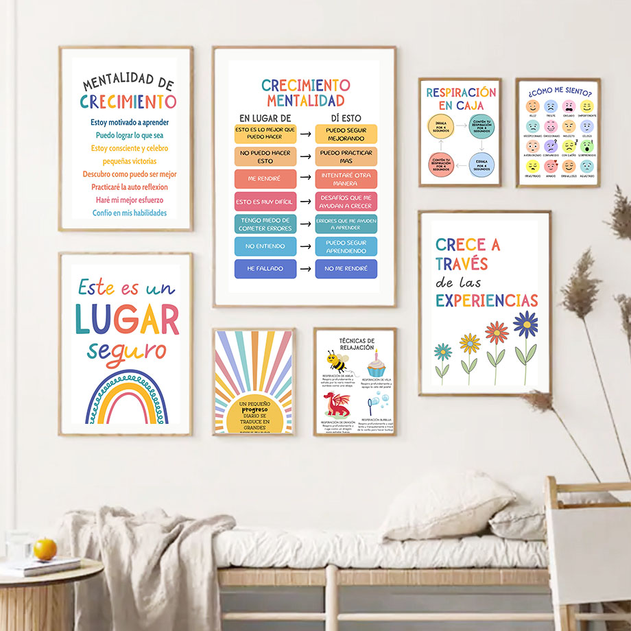 Spanish Education Motto Rainbo - Kids Educational Posters recension och pris