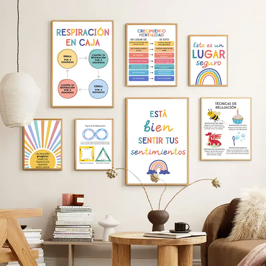 Spanish Education Motto Rainbo - Kids Educational Posters recension och pris