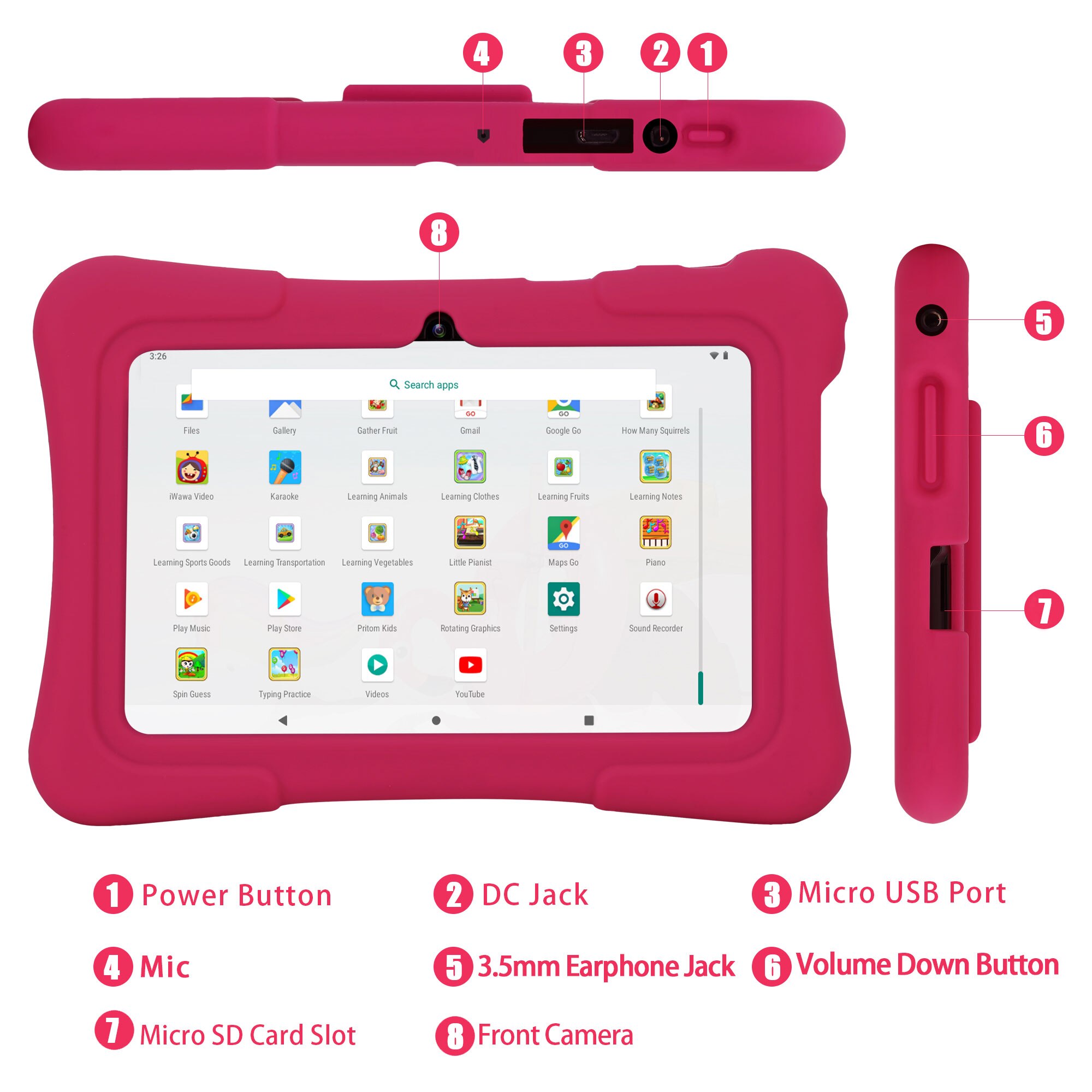 PRITOM 7 Inch Kids Tablet Quad - Kids Education Software For Pc recension och pris