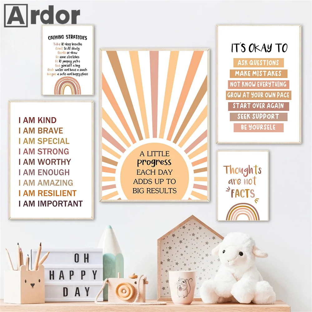 Alphabet Number Rainbow Poster - Kids Education Alphabet Numbers recension och pris