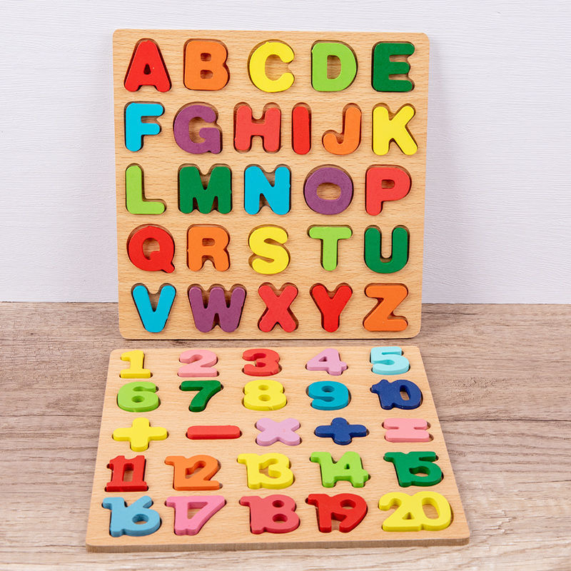 Wooden Alphabet Puzzle Board N - Kids Education Alphabet Numbers recension och pris