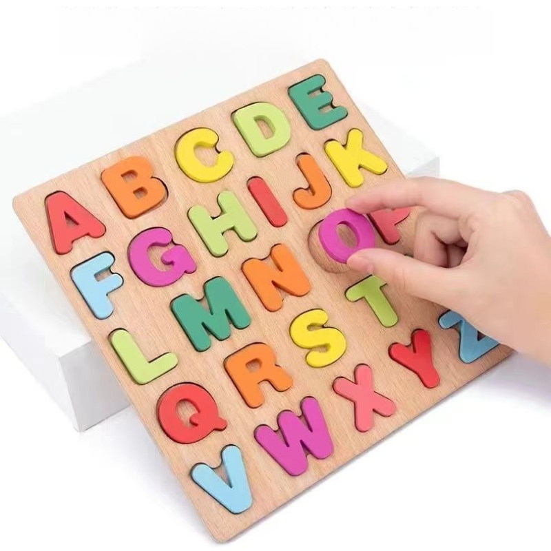 Wooden Alphabet Puzzle Board N - Kids Education Alphabet Numbers recension och pris