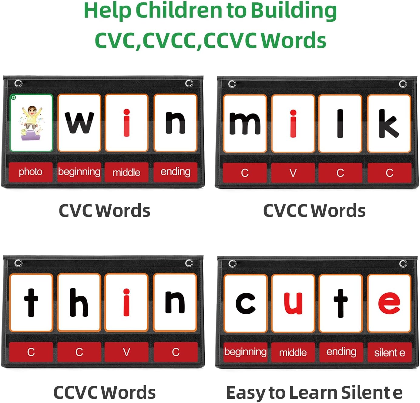 CVC Word Building Pocket Chart - Phonics Card Game recension och pris