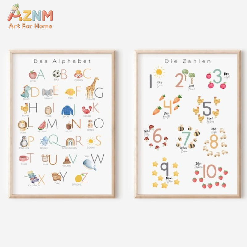 AZNM German Alphabet Numbers C - Kids Education Alphabet Numbers recension och pris